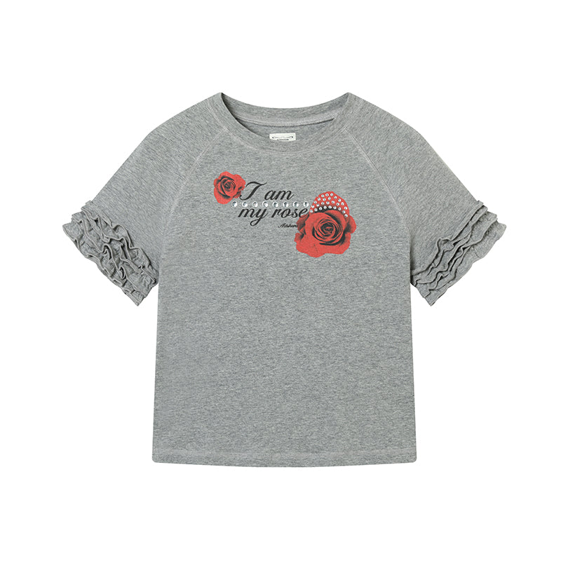 Achihara 2025 Summer Spring Short Sleeve Crop Top T-Shirt