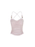 Summer Beaded Butterfly Neck Halter Ruffled Sleeveless Top Women