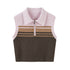 DIDDI MODA Pink Stripe Polo Knit Vest Spring Layering Essential