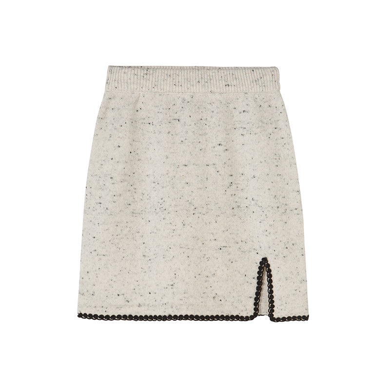 DIDDI MODA Elegant Knit Tweed Set With Lace Trim