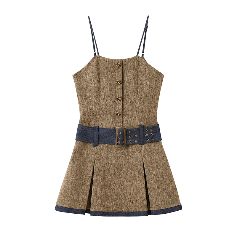DIDDI MODA Autumn Rose Embroidered Tweed Coat Dress Set