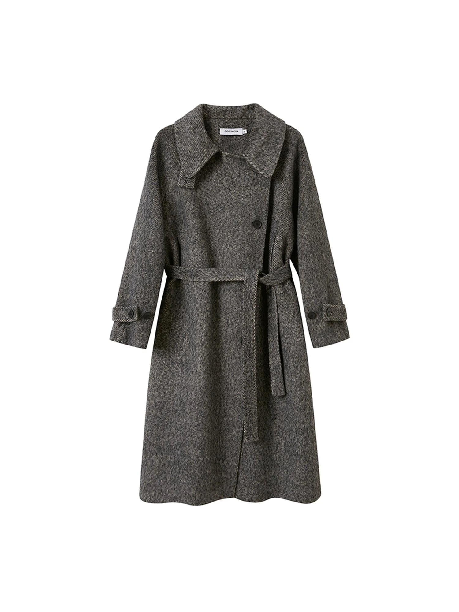 Grey Squid Wool Coat Women S Minimalist Oversized Blazer Jacket