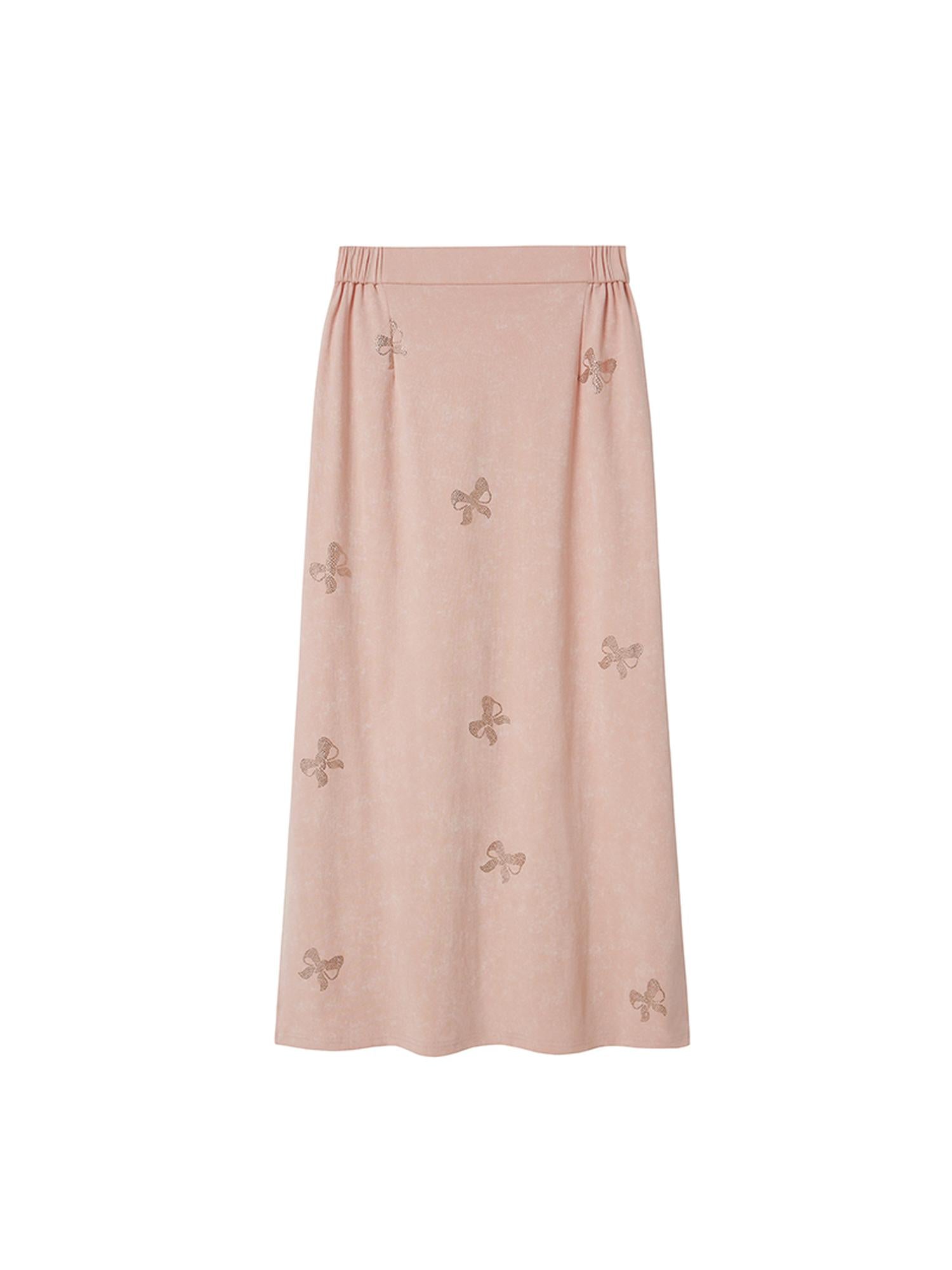 DIDDI MODA Butterfly Print Cotton Tee Slit Skirt Set