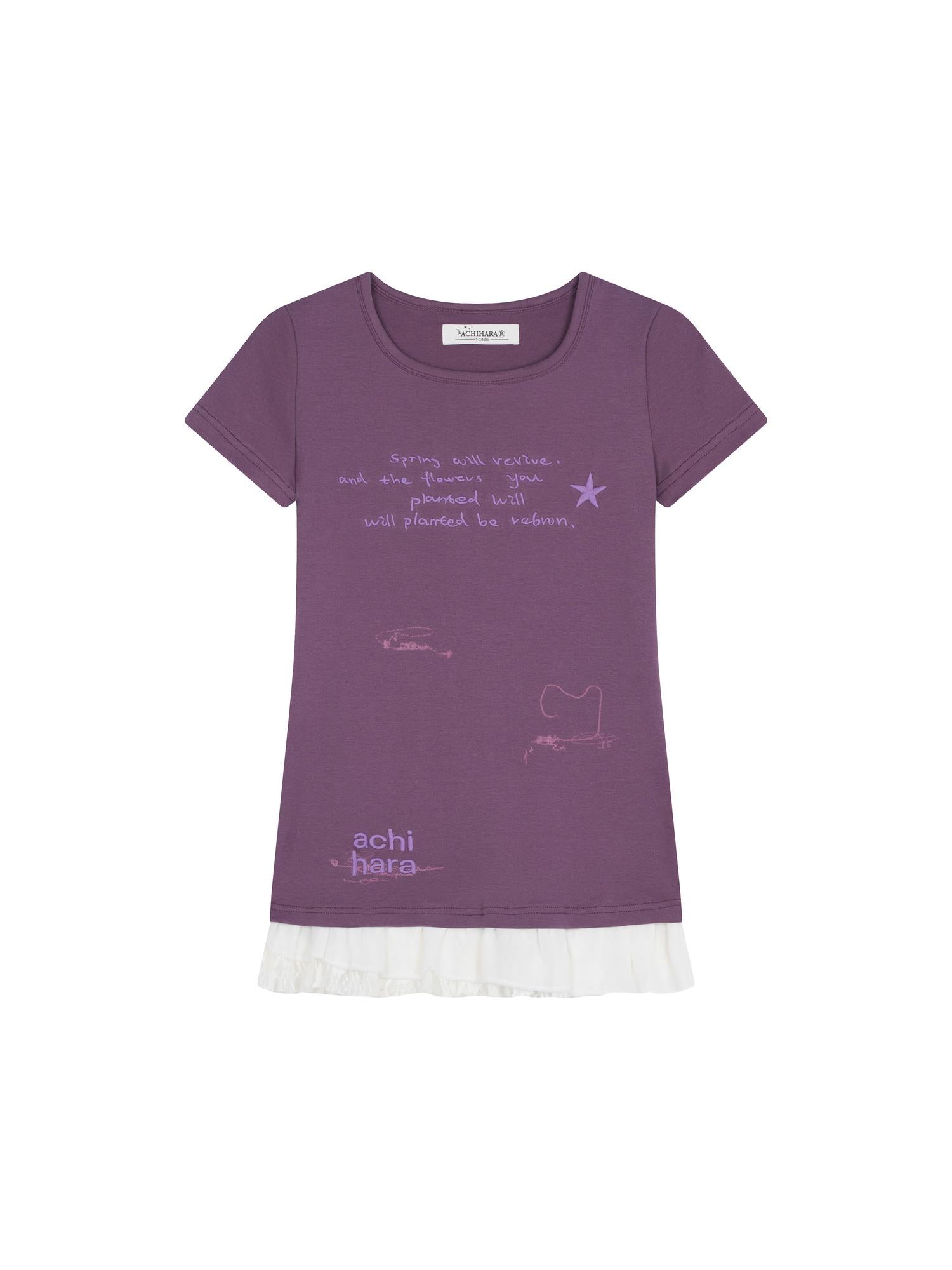Achihara Time Bandage Lace Short Sleeve T-Shirt