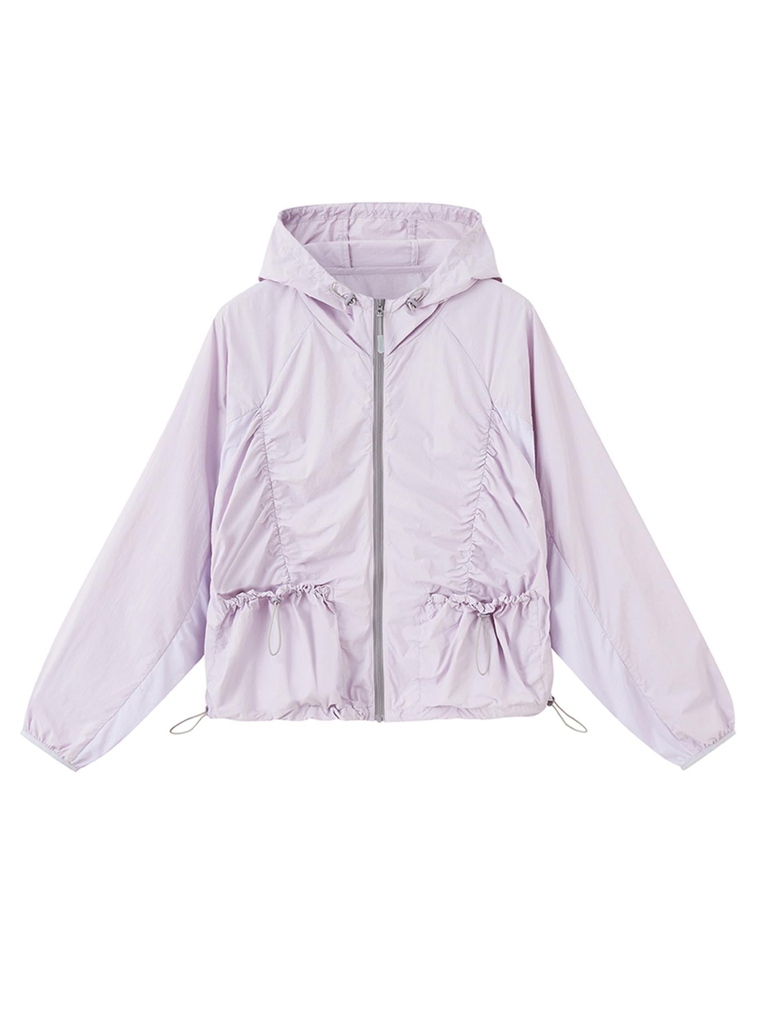 DIDDI MODA Purple Blue Crinkle Bow Print Sunshield Jacket