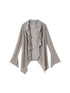 OfAkiva Layered Drawstring Lace Hem Knit Cardigan Sweater
