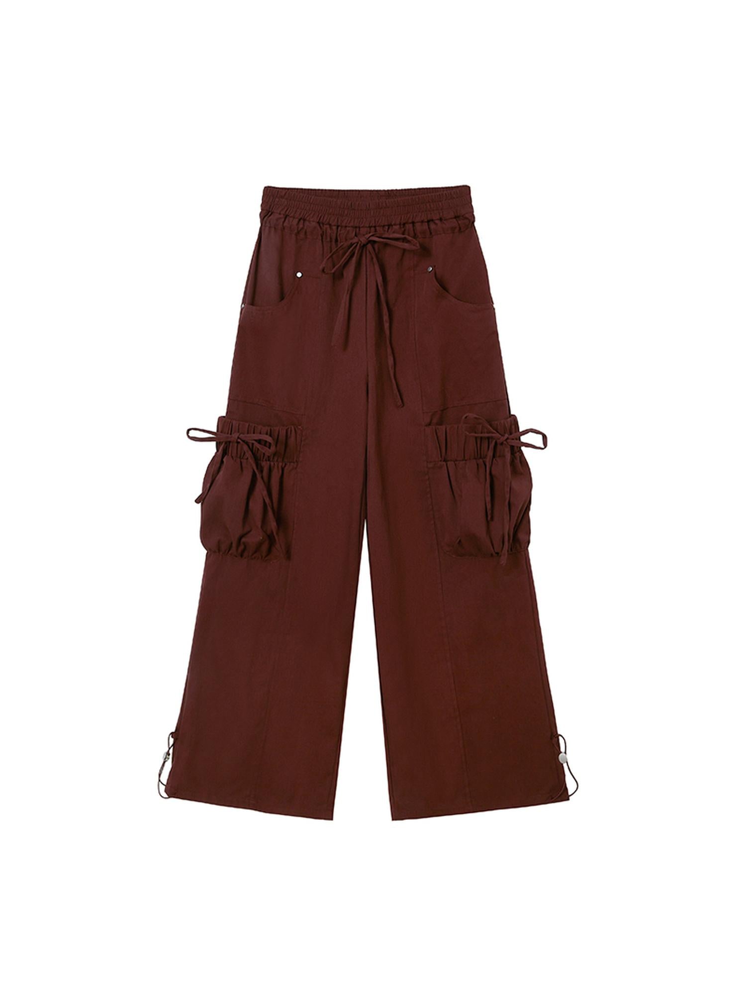 DIDDI MODA Oversized Cargo Pants With Drawstring And Pockets