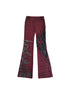 Rock Trend Red Black Plaid Leather Pants With Belt Cutout Slim Fit