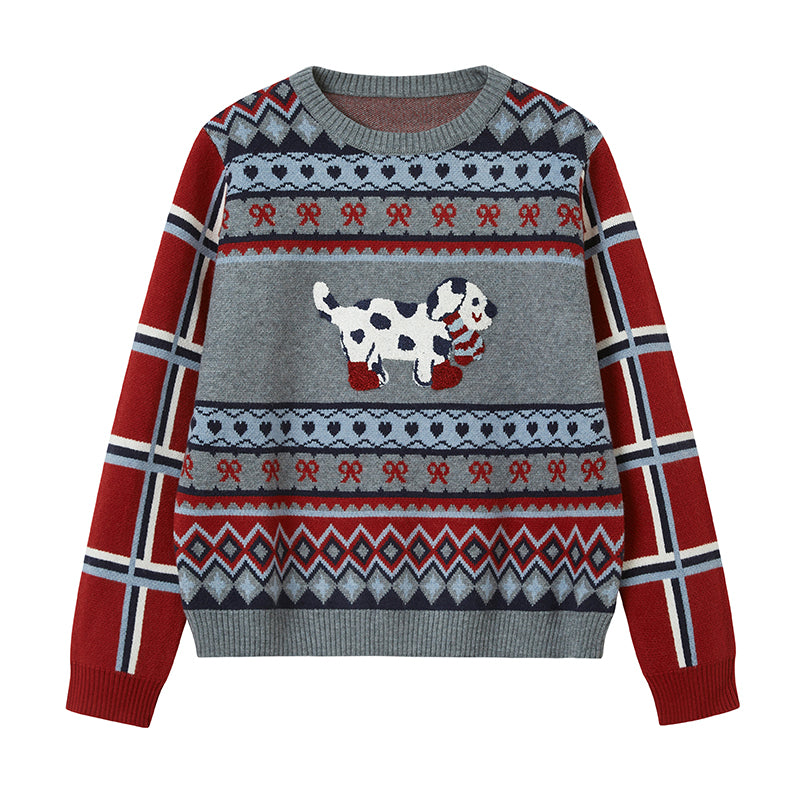 DIDDI MODA Striped Dragon Cowdog Knit Set