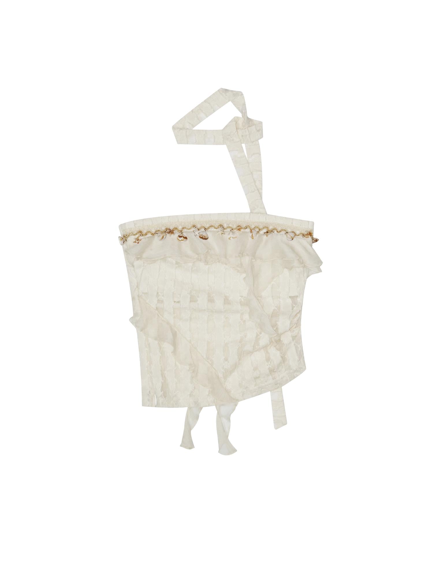 Cest Nous Feminine Ruffle Bustier Top For Women