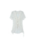 Sheer Textured Jellyfish Blouse With Layered Hem Shirt