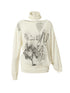 Punk Grunge Royal Print Off-Shoulder Knit Top