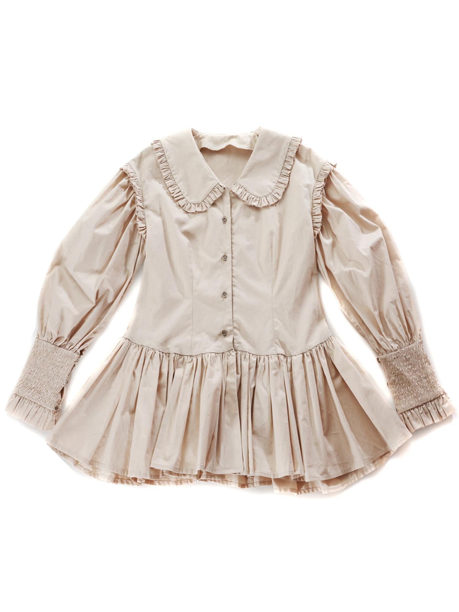 Sweet Mi Sweet Spice Moonlight Cotton Shirring Blouse