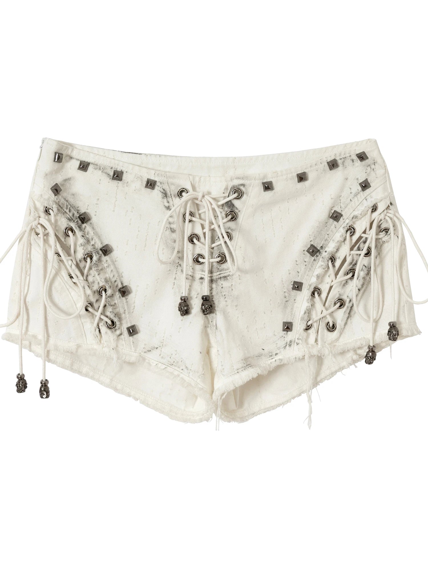 Vintage Punk Street Grunge Distressed Low-Rise Shorts