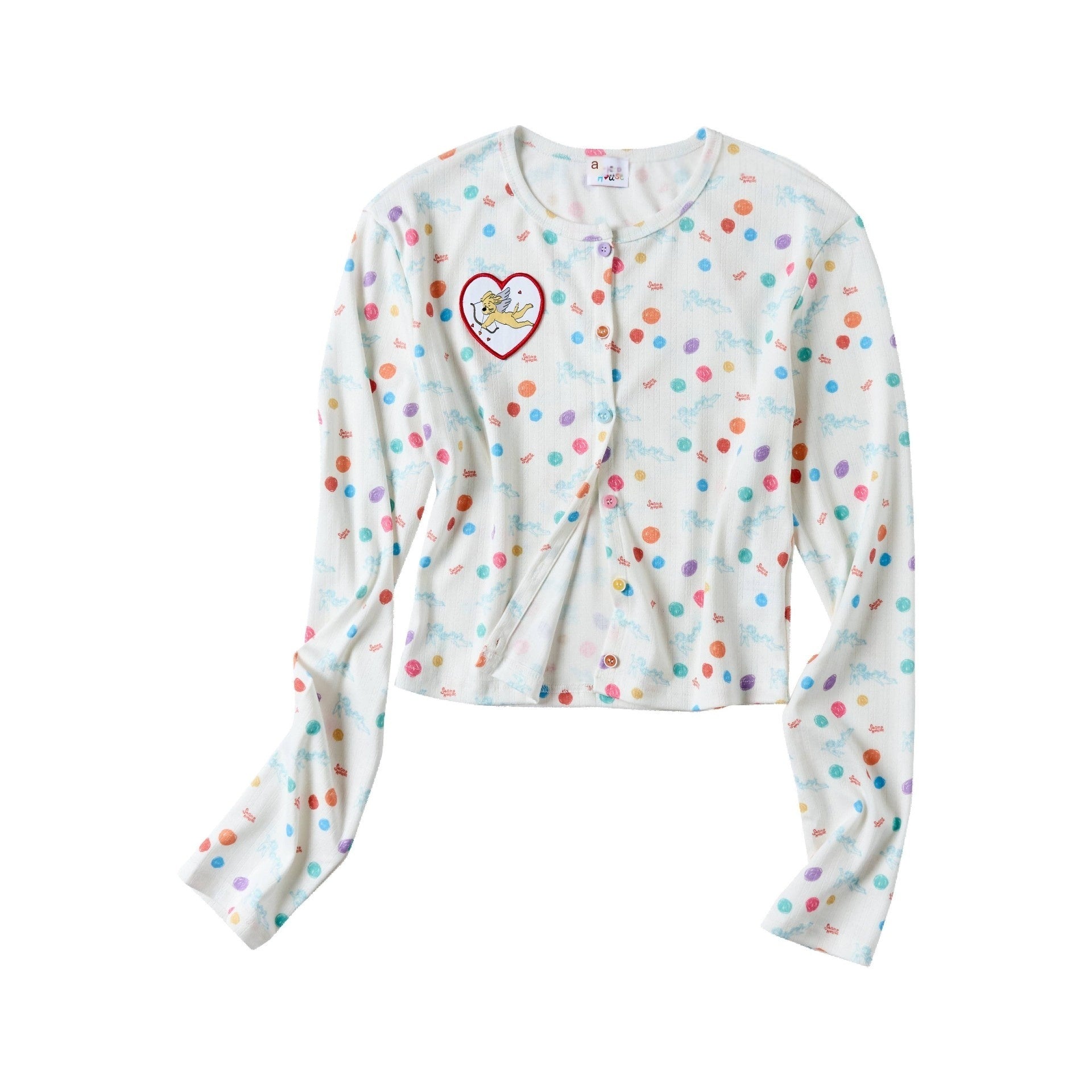 sancco_house_Beige_Angel_Puppy_Colorful_Polka_Dot_Print_Women&