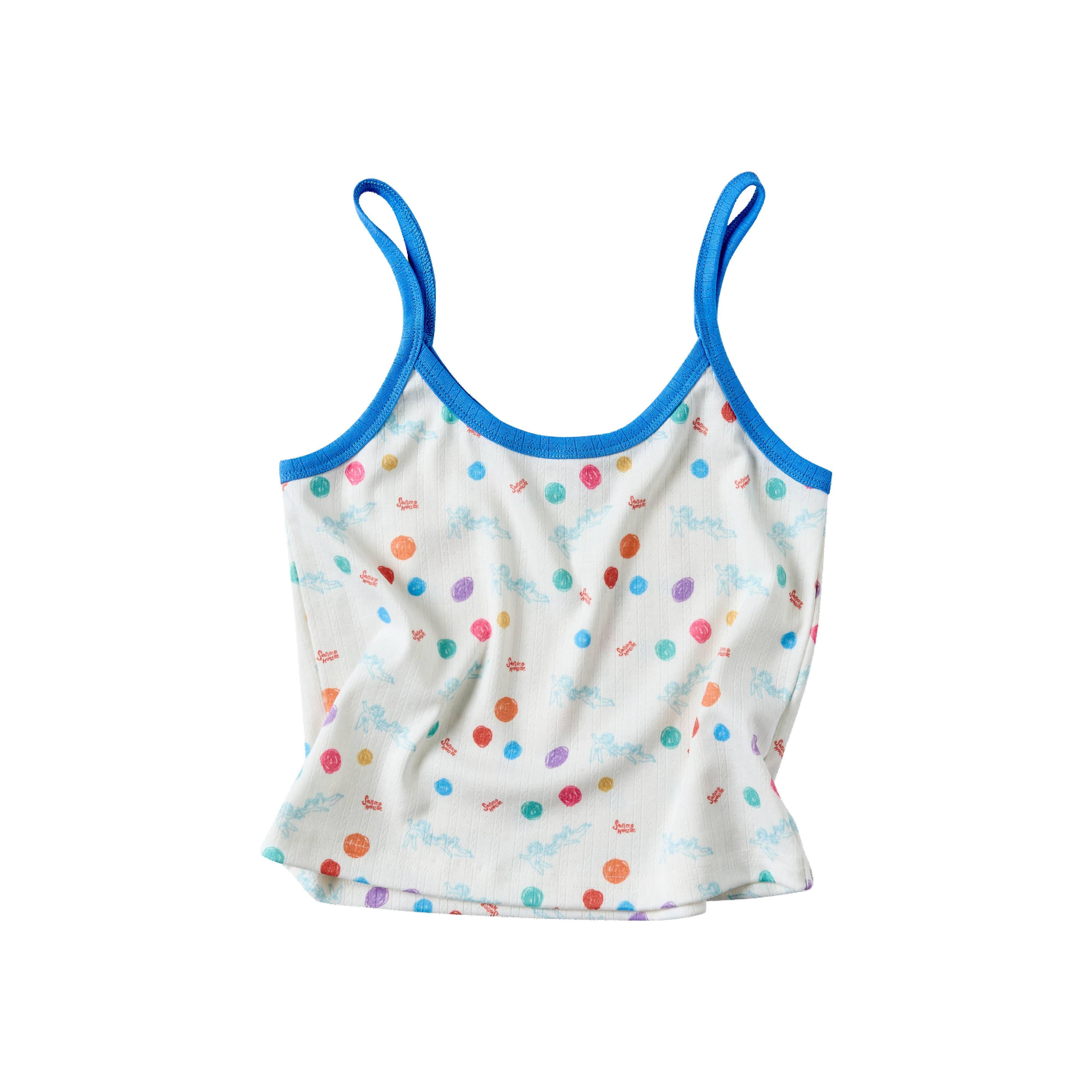 sancco_house_Beige_Polka_Dot_Angel_Puppy_Buttoned_Crewneck_Women&