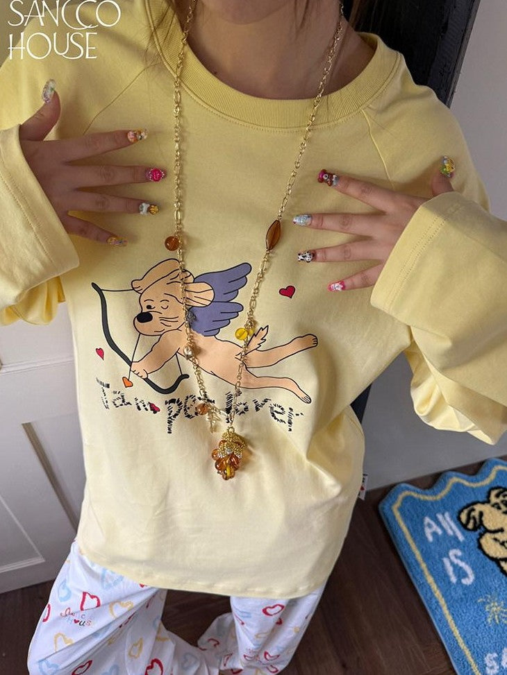sancco house Chick Yellow 3d Applique Print Women&