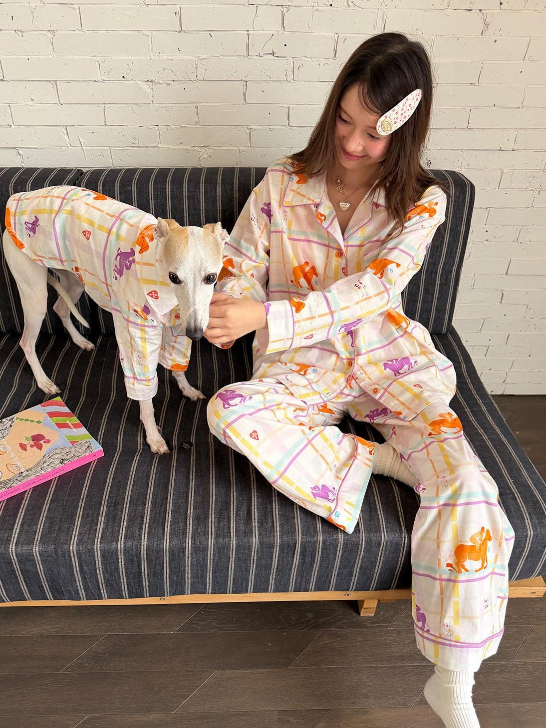 sancco house Circus Dog Print Plaid Women&