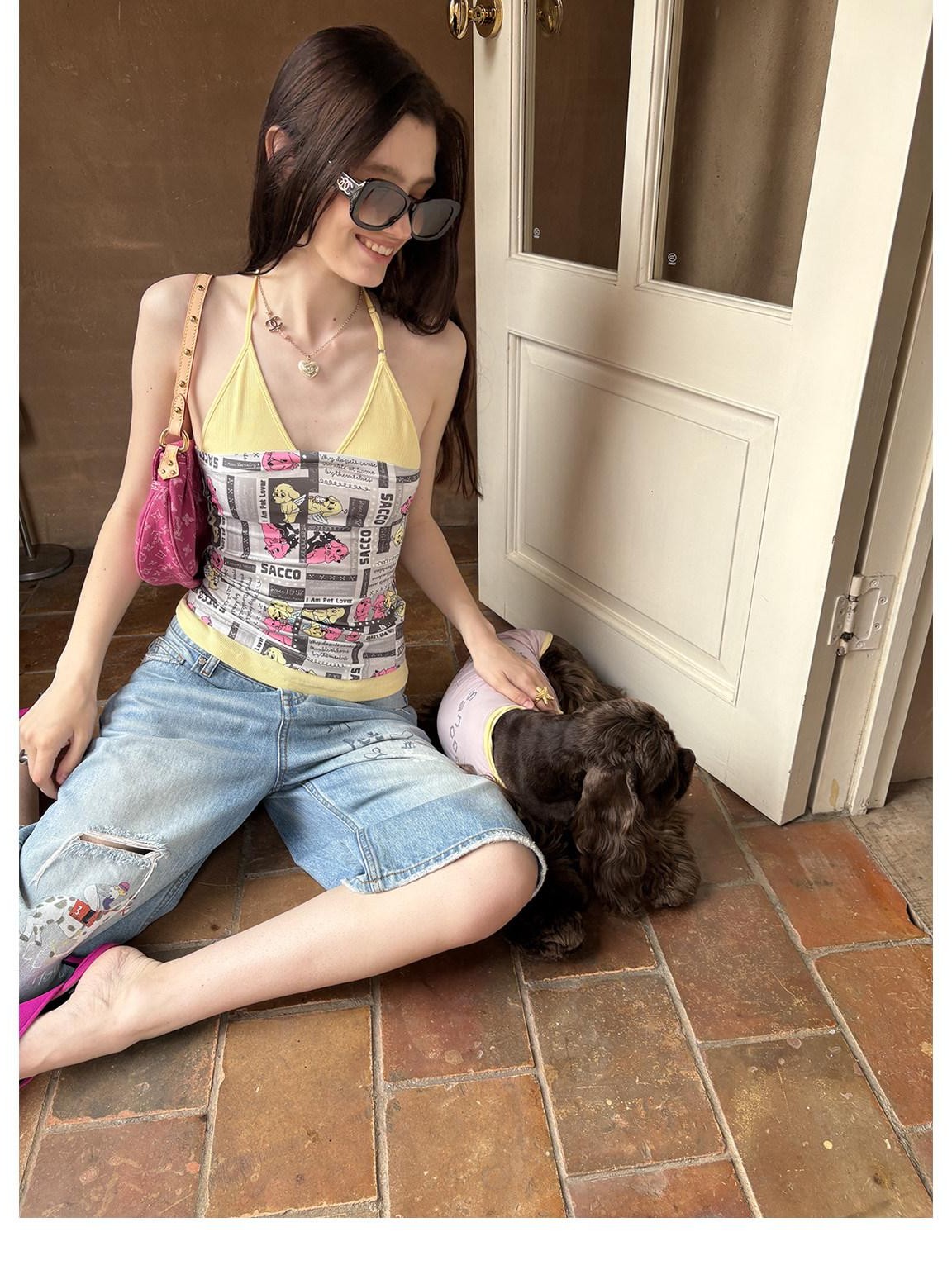 sancco house Colorblock Illustration Adjustable High Stretch Women&