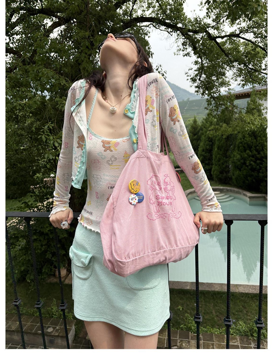 sancco house Colorful Cartoon Large Capacity Handheld Crossbody Women&