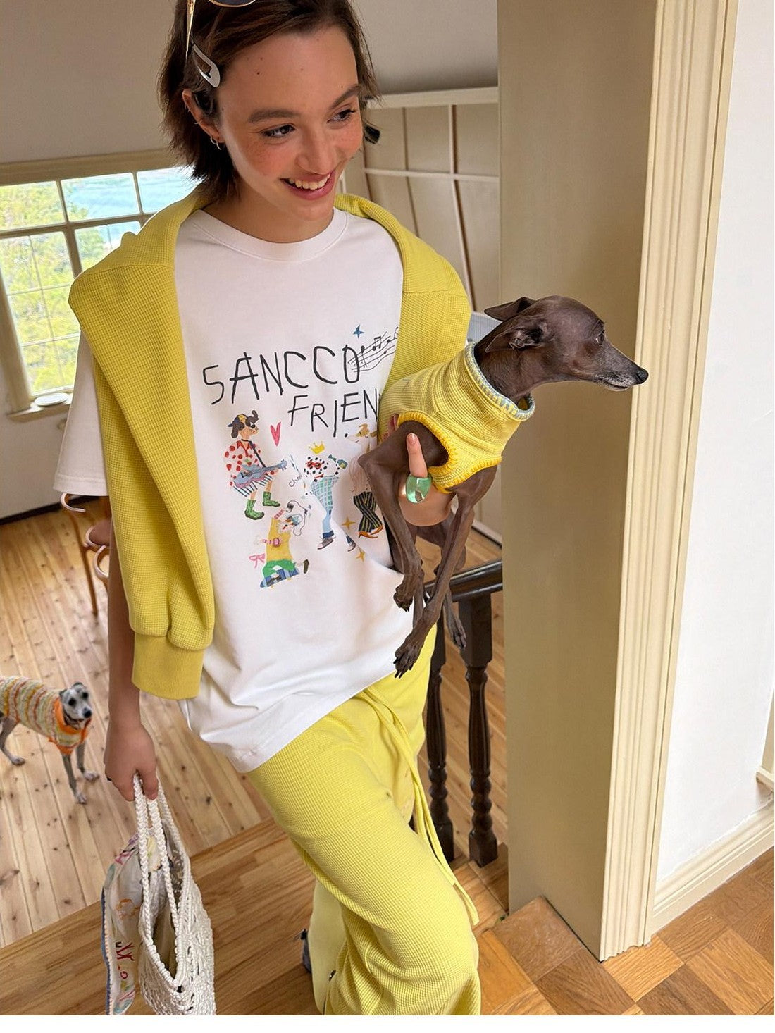 sancco house Cropped Graffiti Print Two Piece Women&