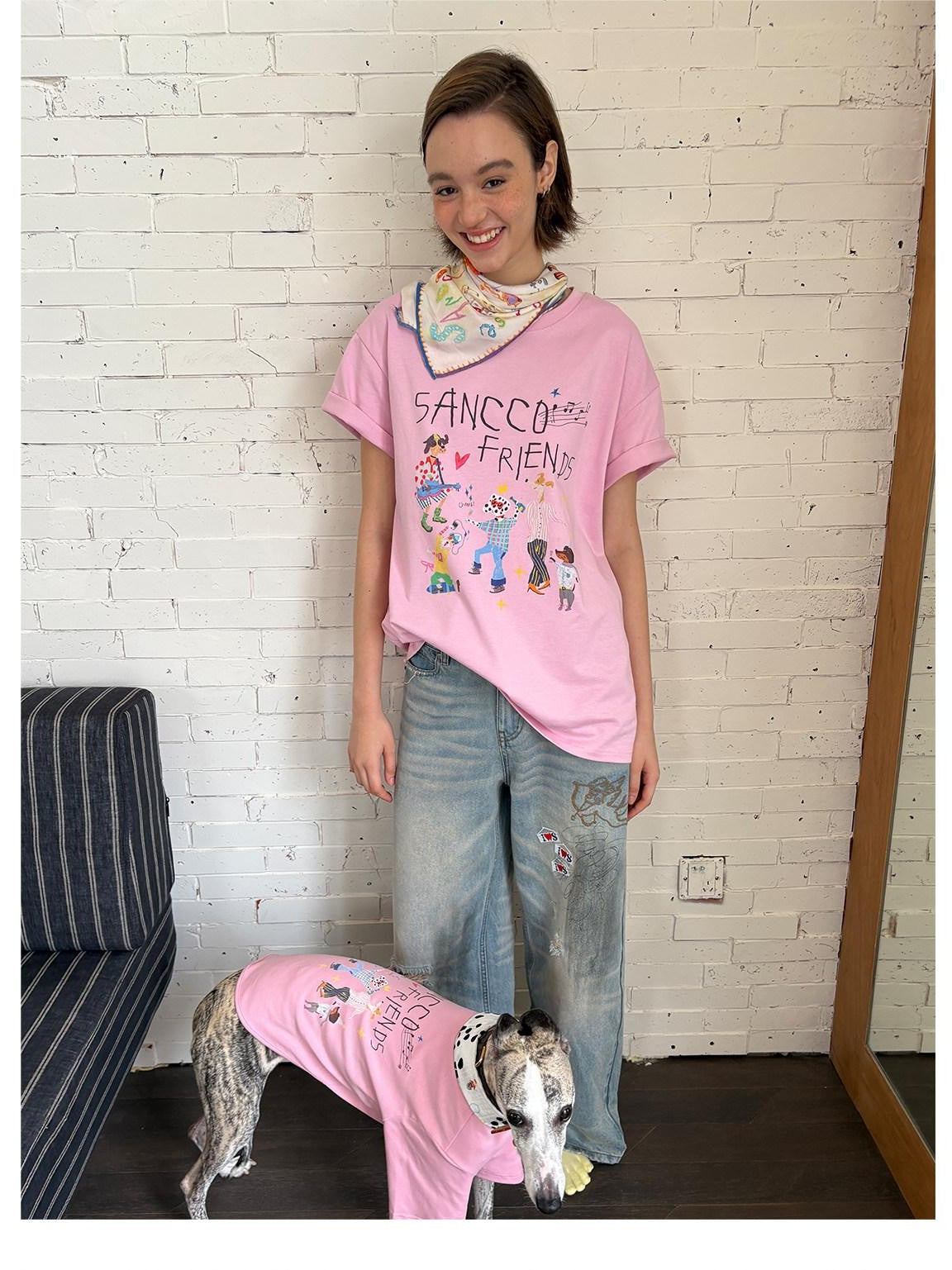 sancco house Cute Print Crewneck Women&