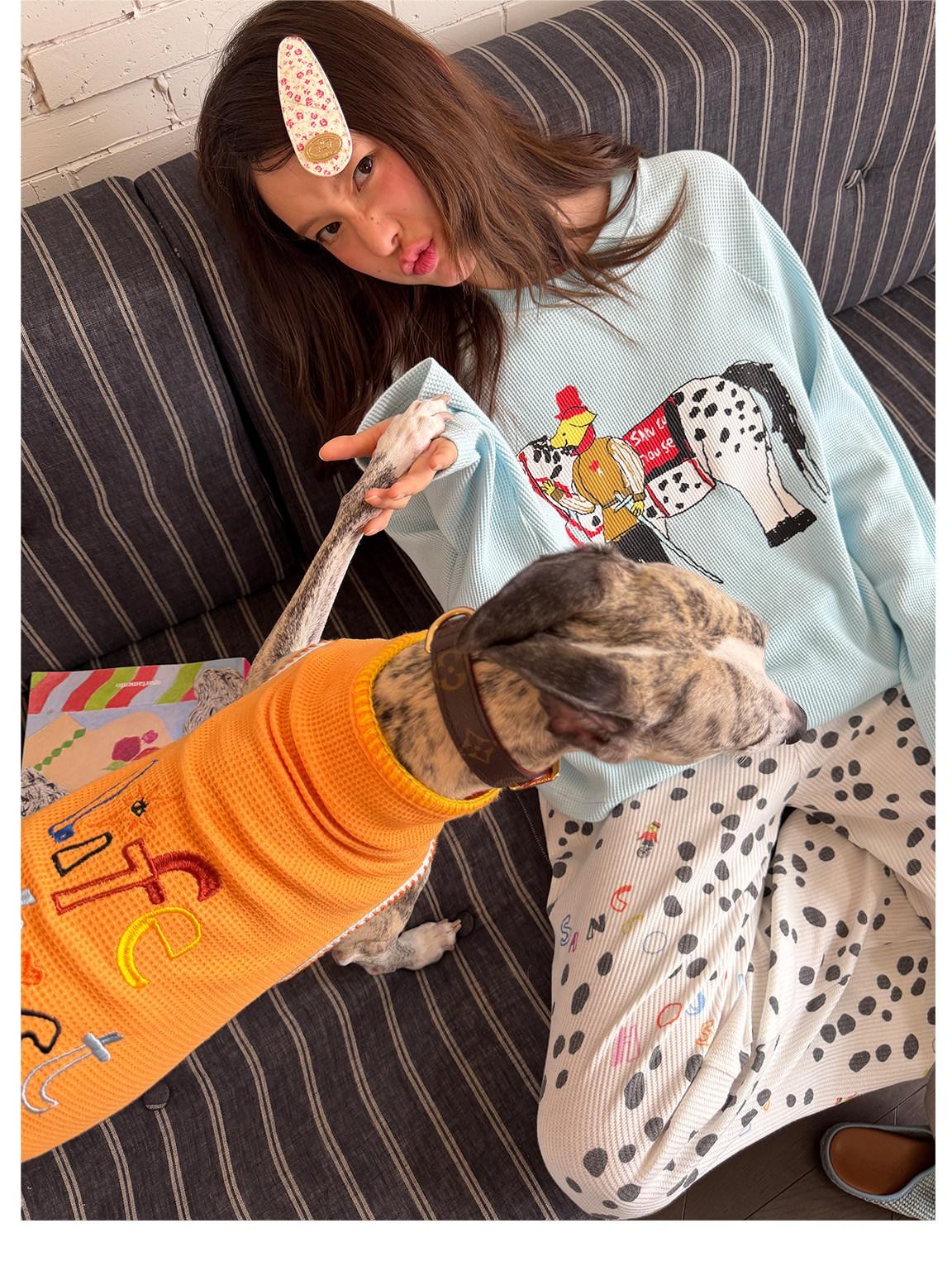sancco house Cute Puppy Spot Print Women&