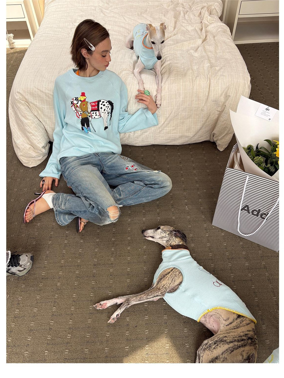 sancco house Cute Puppy Spot Print Women&