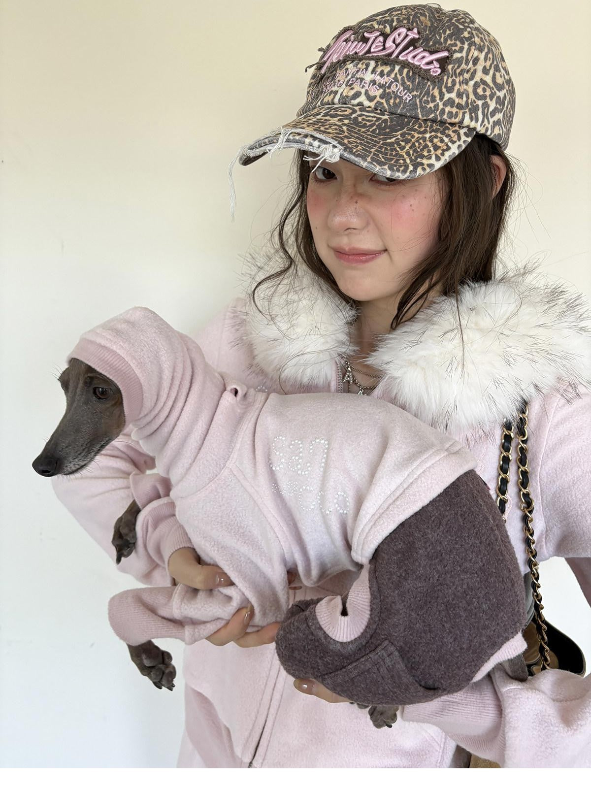 sancco house Detachable Fur Collar Hooded Reversible Fleece Women&