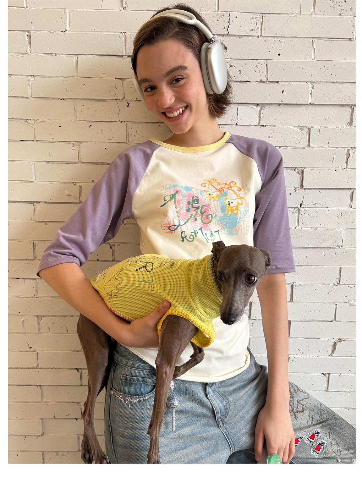 sancco house Graffiti Print Raglan Crewneck Women&