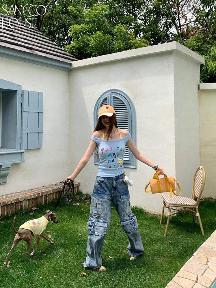 sancco house Letter Print Racerback Slim Fit Women&