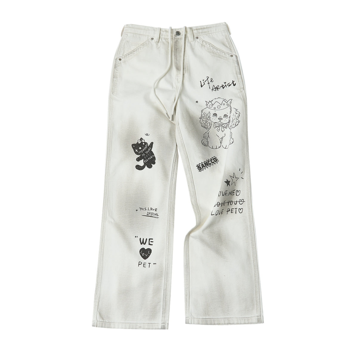 sancco_house_Playful_Graffiti_Print_Distressed_Loose_Fit_Cotton_Women&