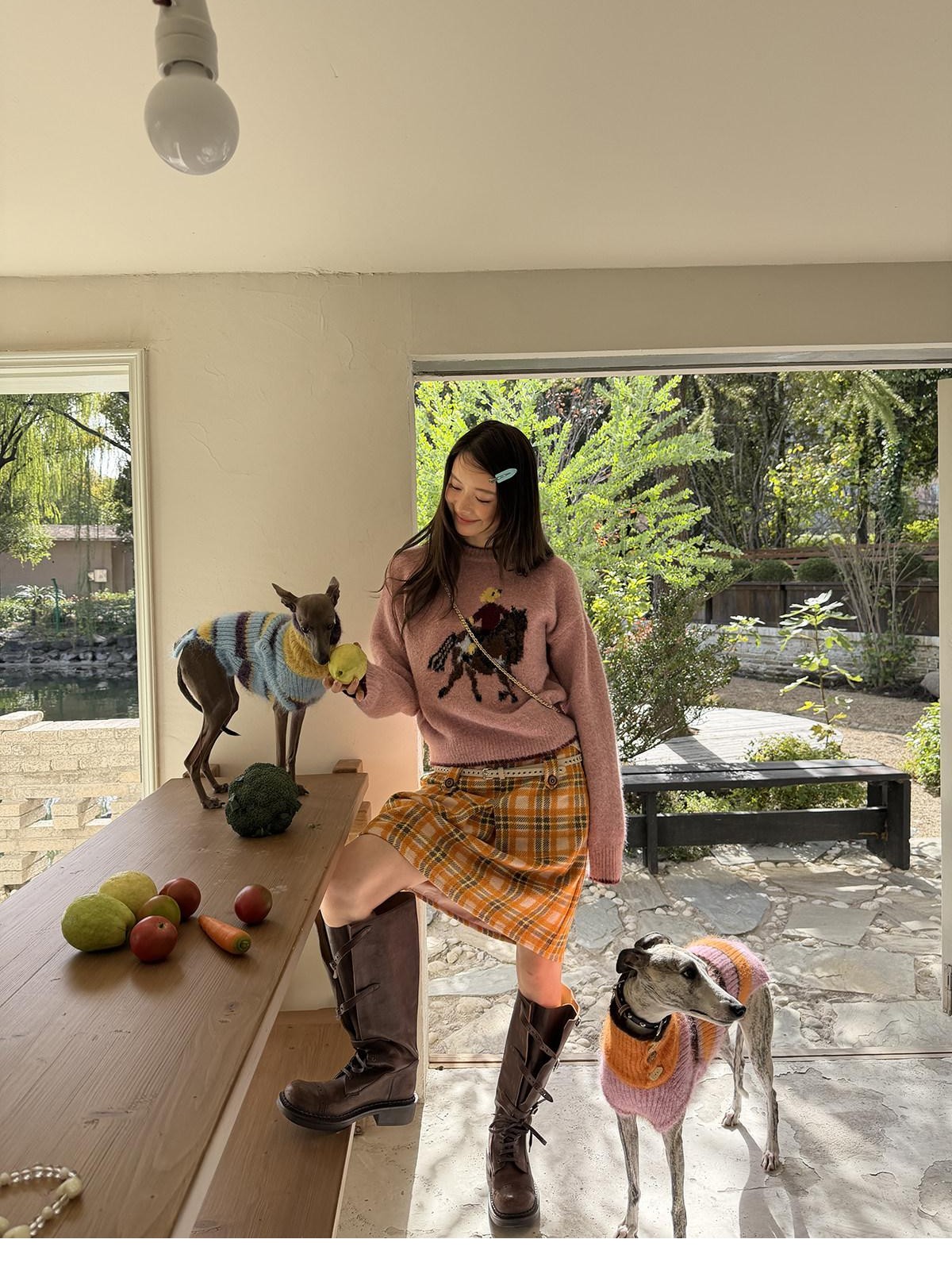 sancco house Playful Pony Jacquard Crewneck Women&