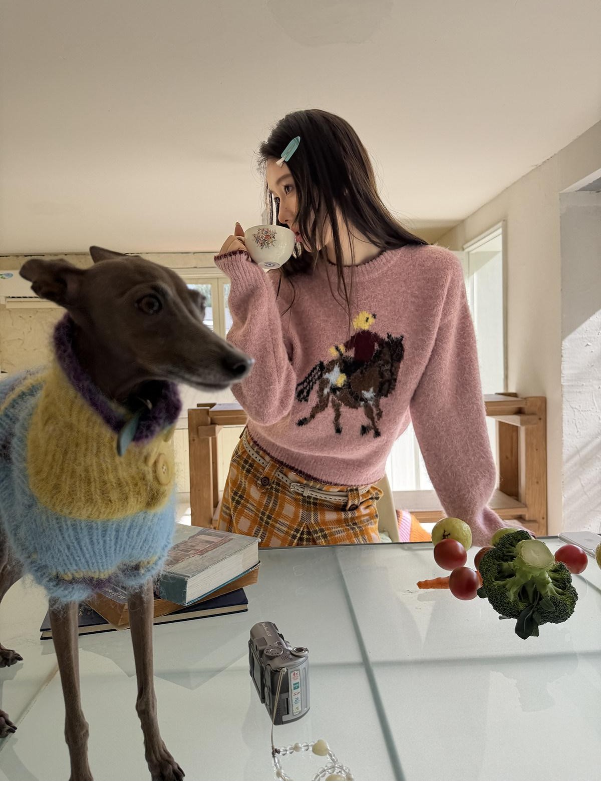 sancco house Playful Pony Jacquard Crewneck Women&