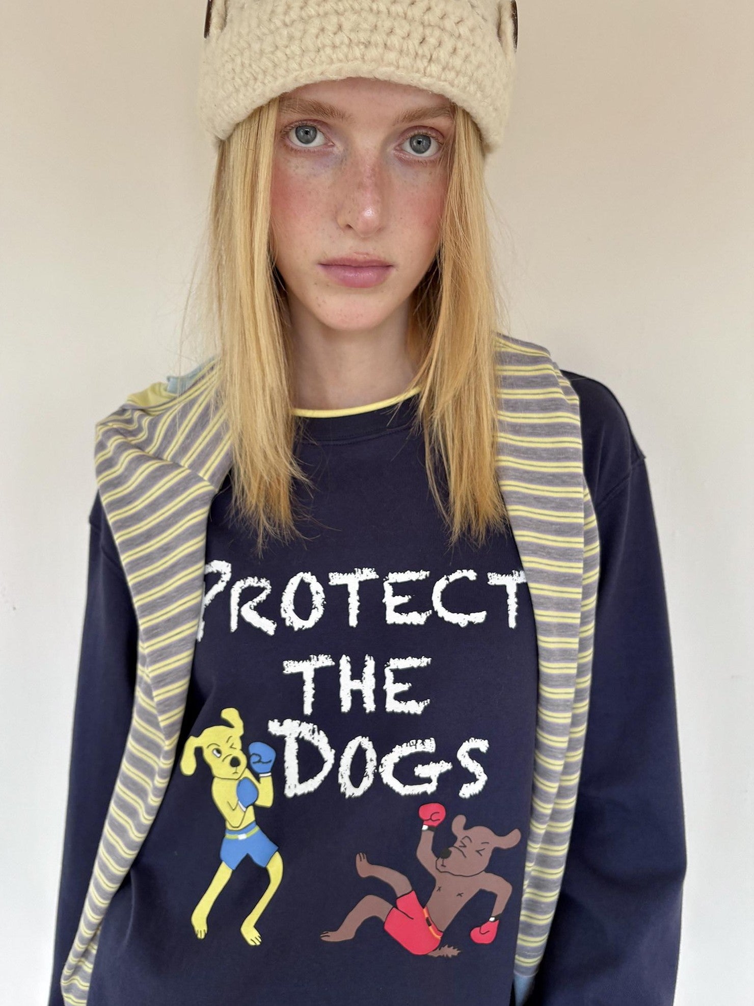 sancco house Puppy And Letter Printed Loose Women&