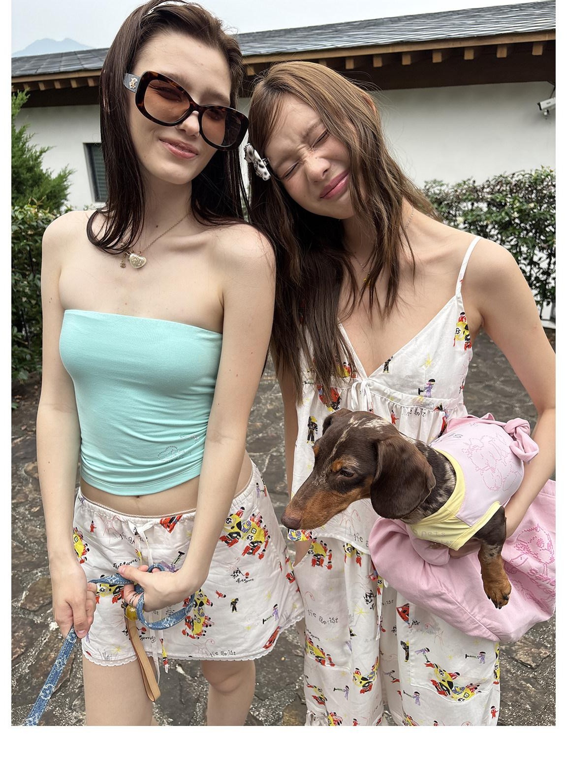 sancco house Racing Devil Puppy Print Camisole Mini Women&