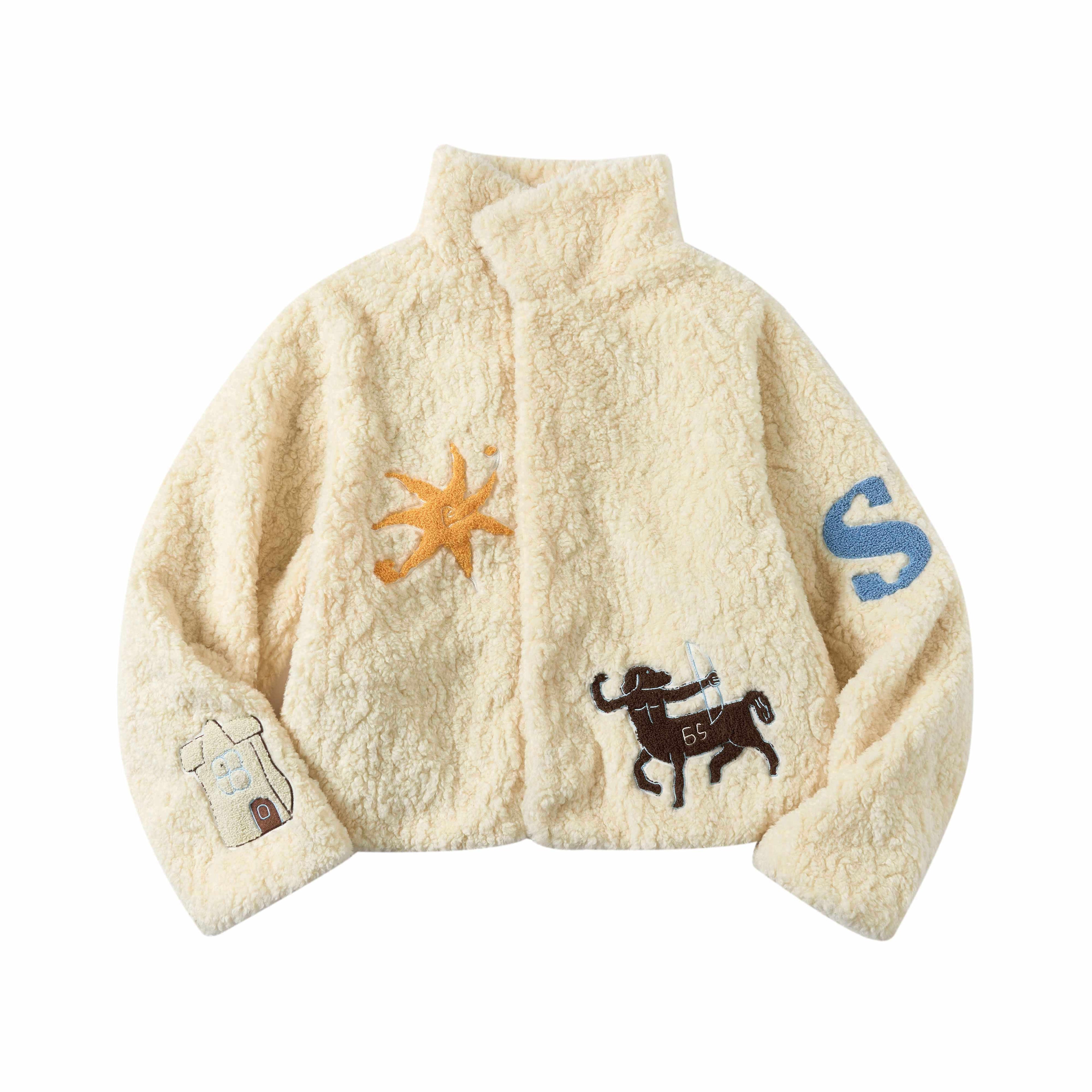 sancco_house_Towel_Embroidered_Patch_Plaid_Stand_Collar_Women&