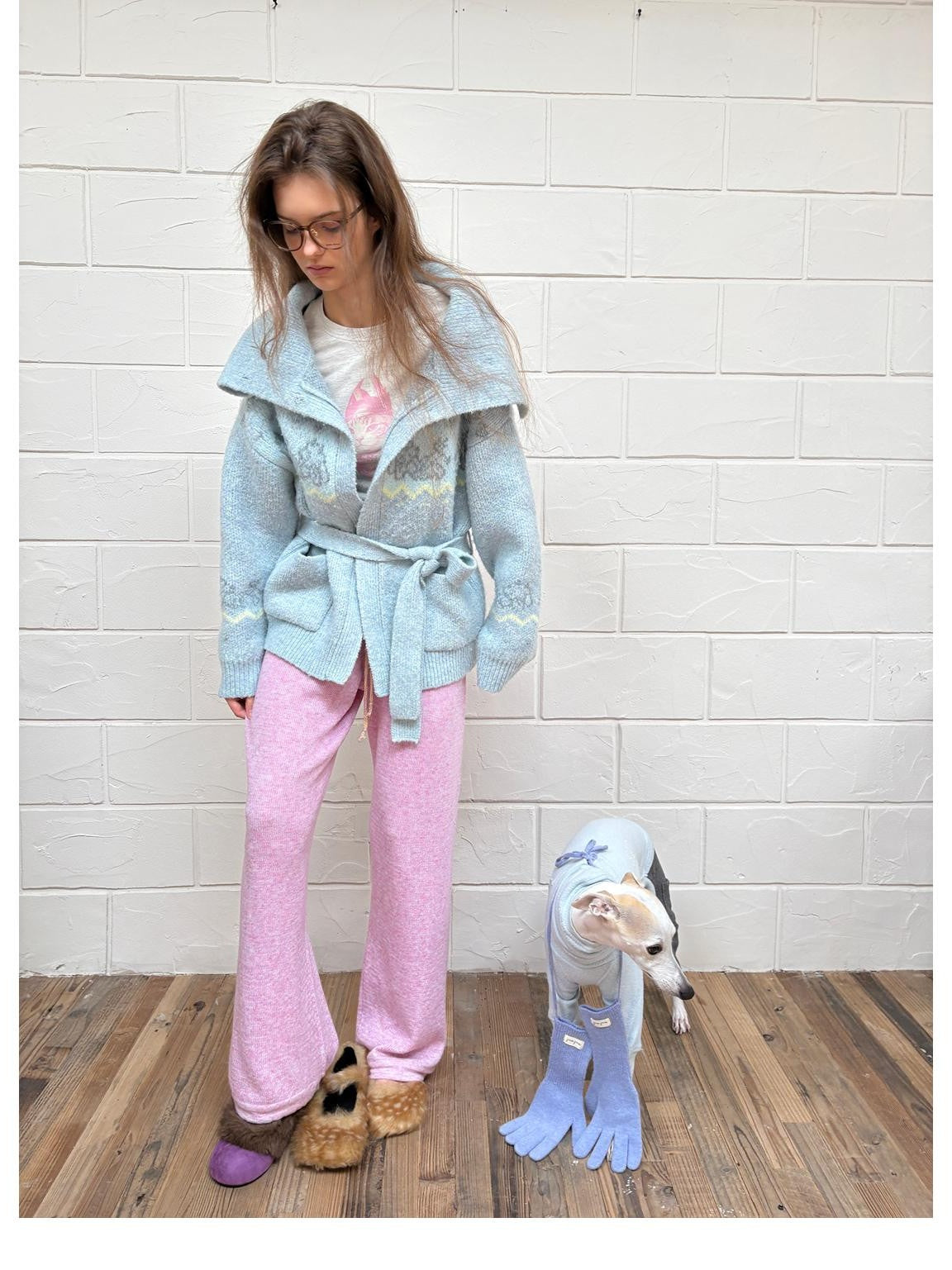 sancco house Vintage Cat Portrait Print Fleece Women&