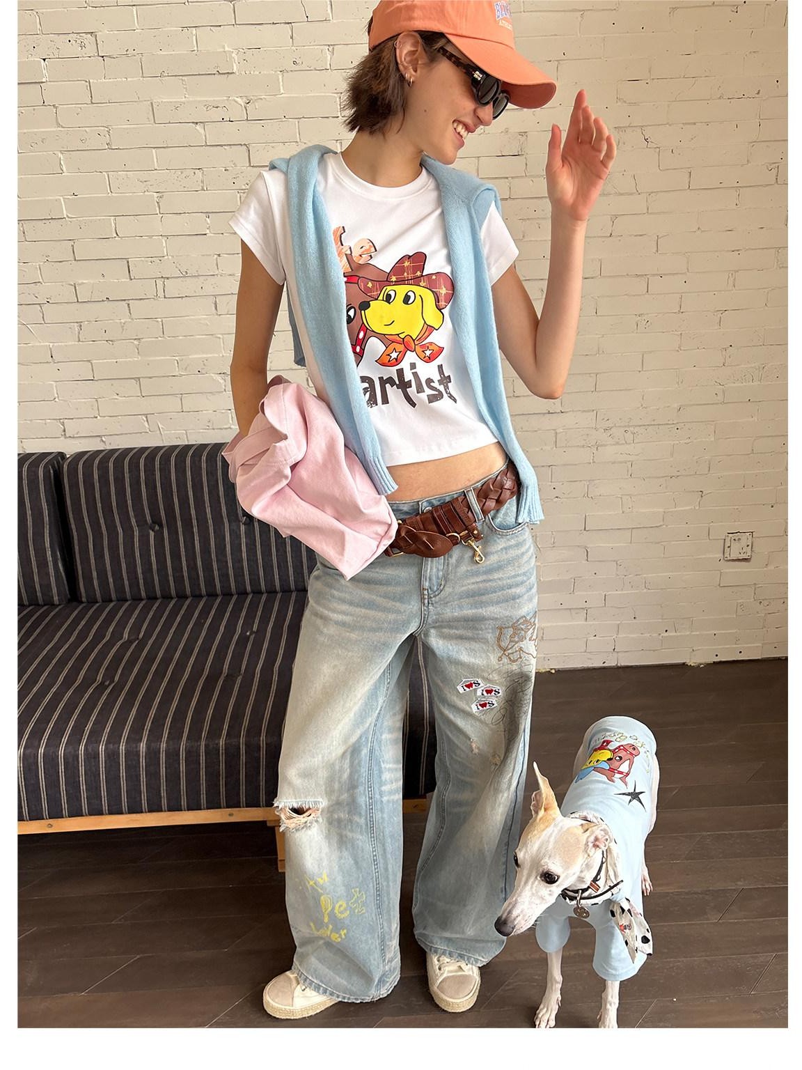 sancco house Vintage Distressed Graffiti Patch Embroidery Women&