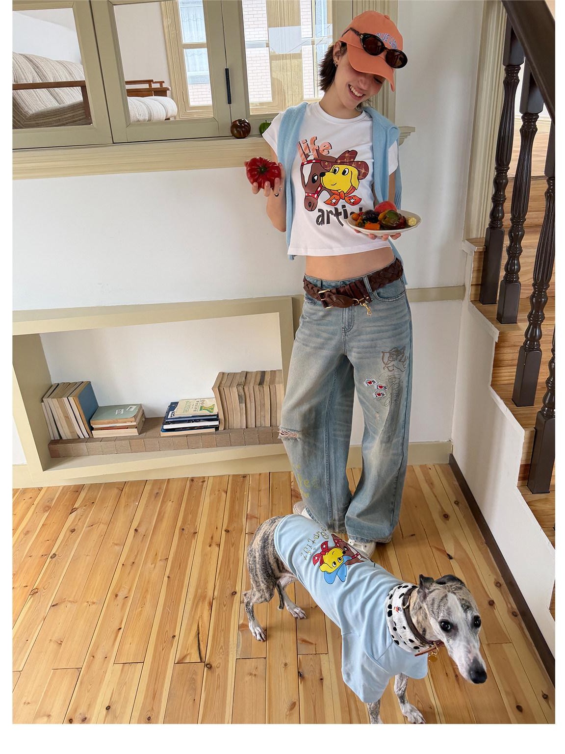 sancco house Vintage Distressed Graffiti Patch Embroidery Women&