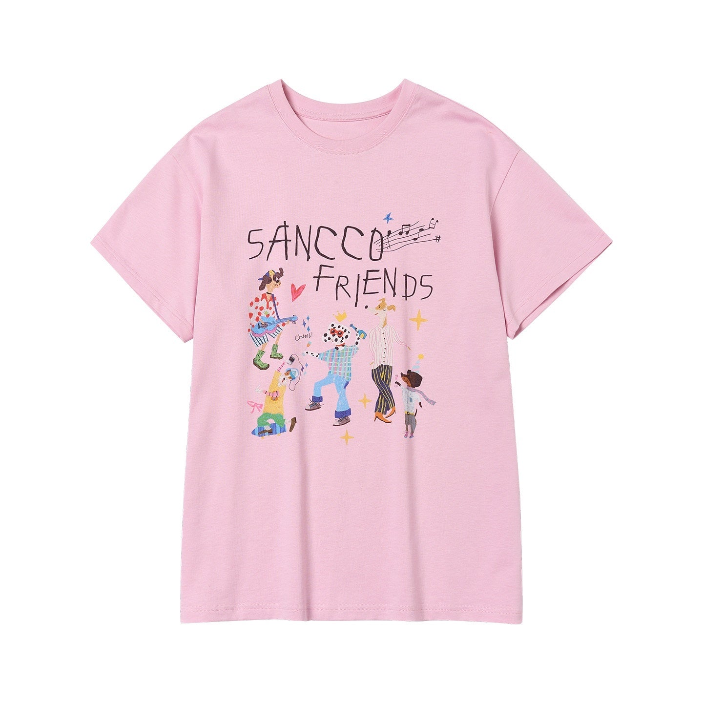 sancco_house_White_Pink_Cute_Print_Crew_Neck_Women&
