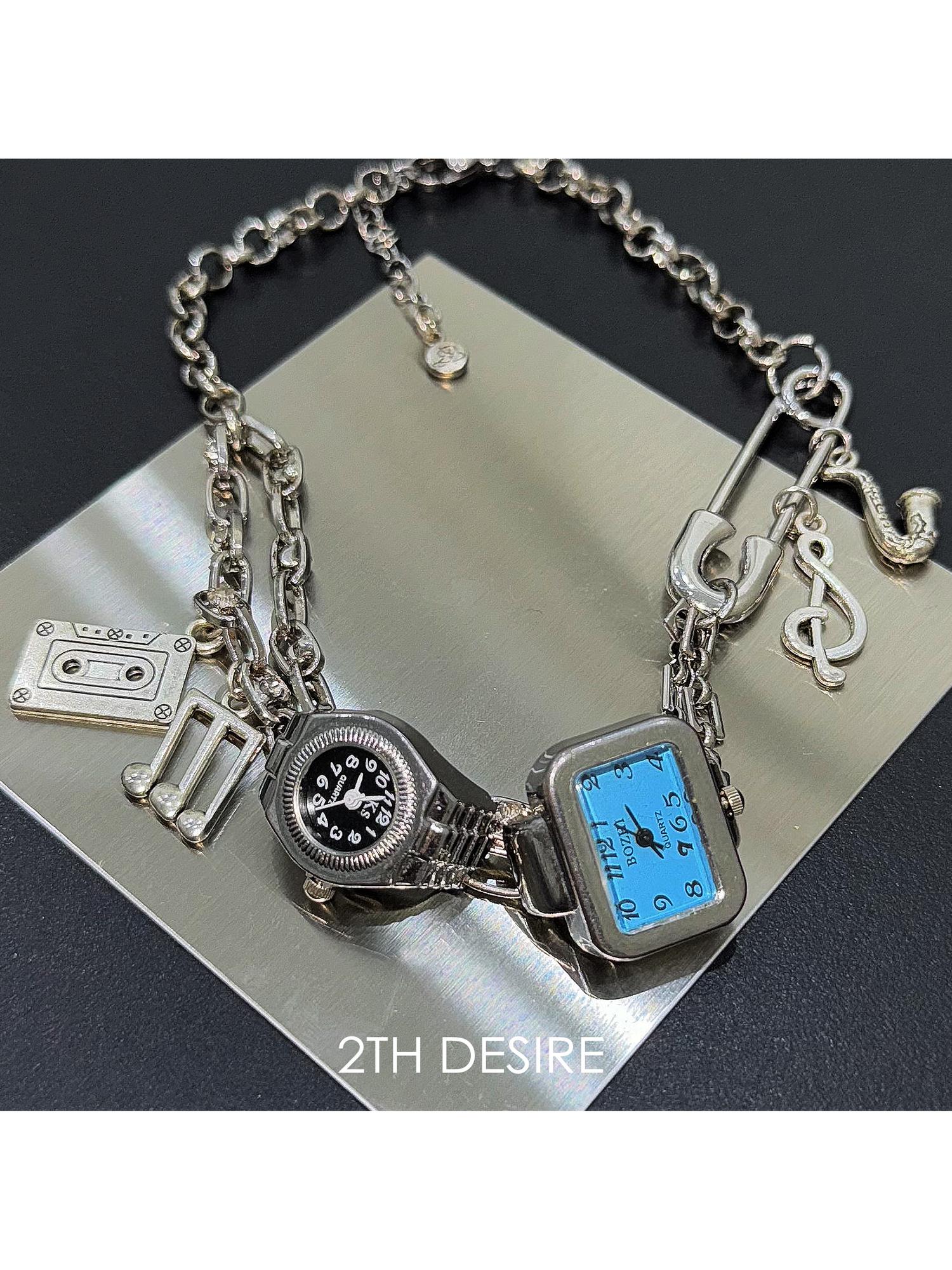 2th Desire Vintage Sweet Choker Necklace Watch Pin Bottle Jewelry