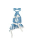 WSW WUSHENWU Tom S Dreamy Blue Bow Trim Lace Sundress