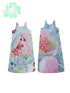 Frufru Gulu Pink Puppy Print Pleated Summer Dress For Girls
