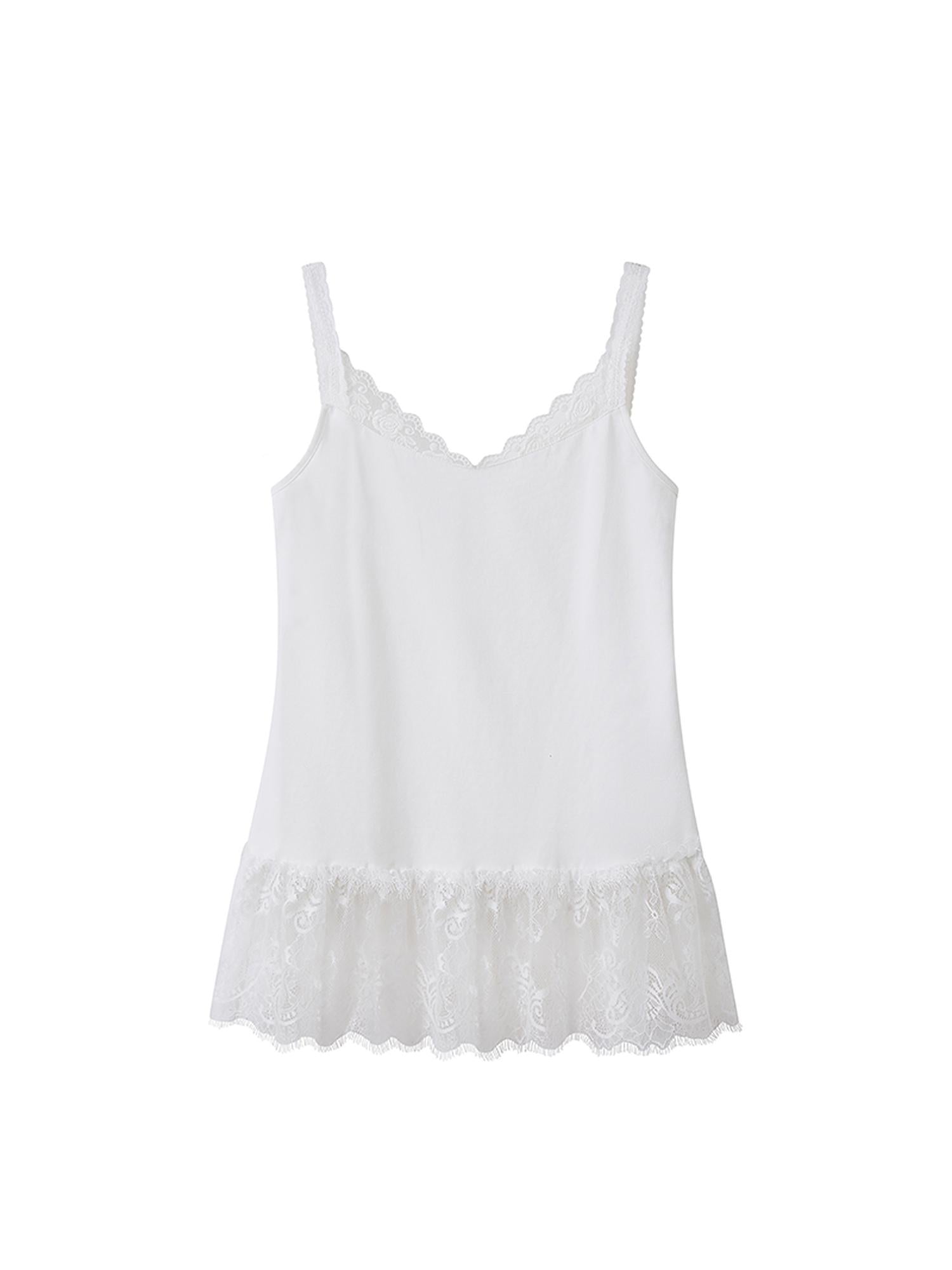 DIDDI MODA Ocean Flora Pearl Shell Tee Lace Trim Camisole Wide Leg Work Pants