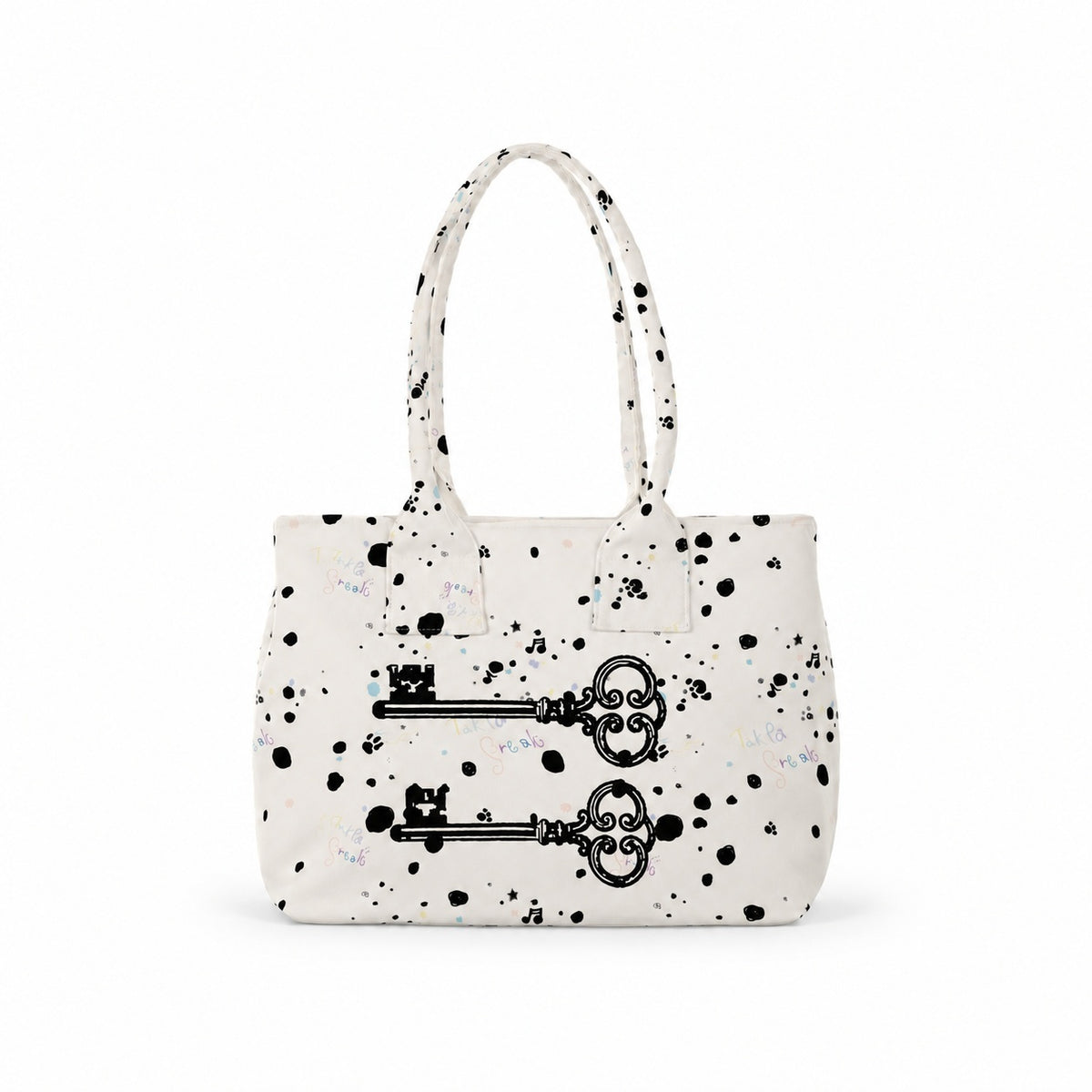 takeabreak_Black_White_Polka_Dot_Vintage_Key_Print_Zip_Women&