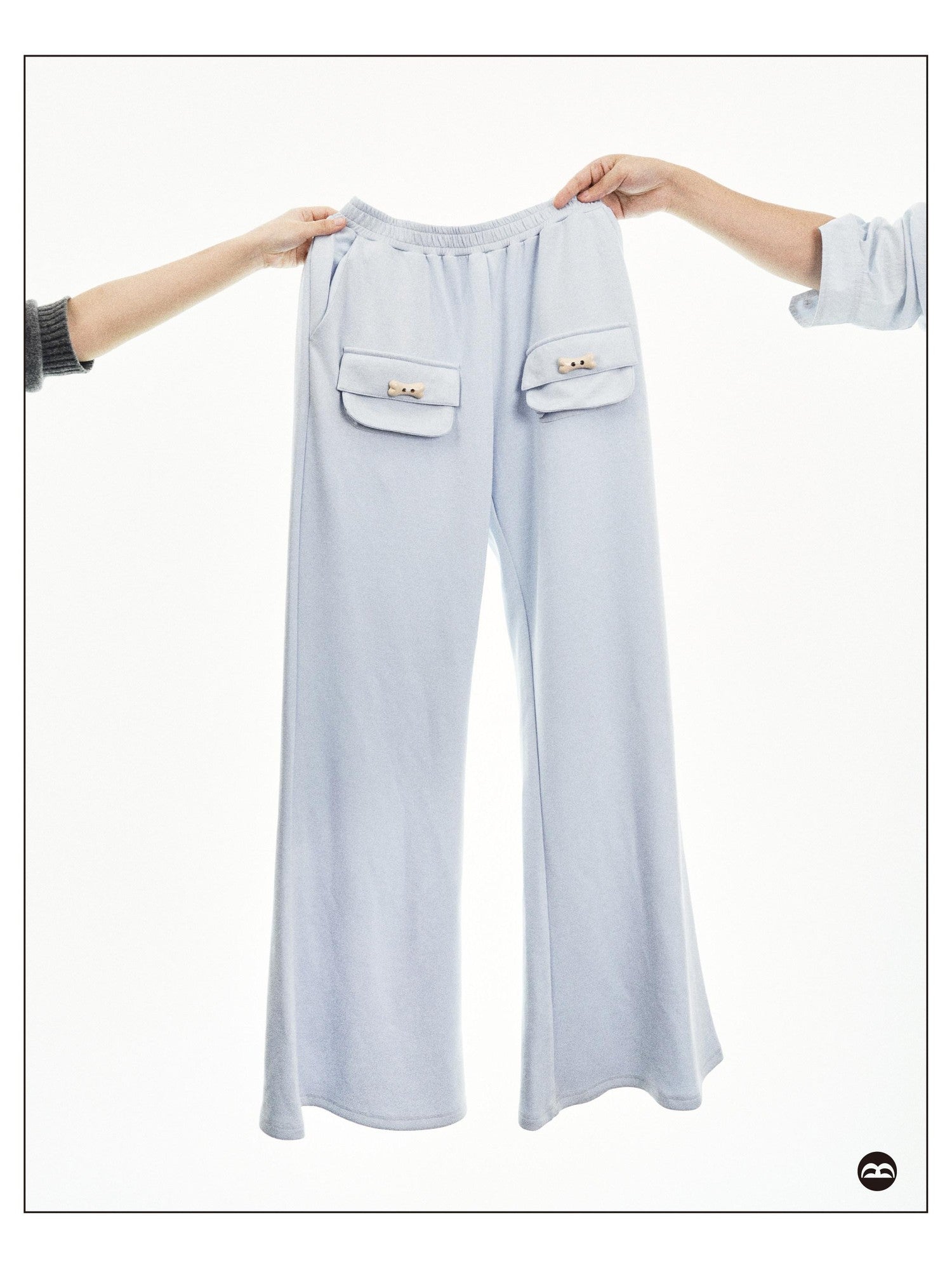 takeabreak Draped Aqua Square Pocket Bone Button Women&