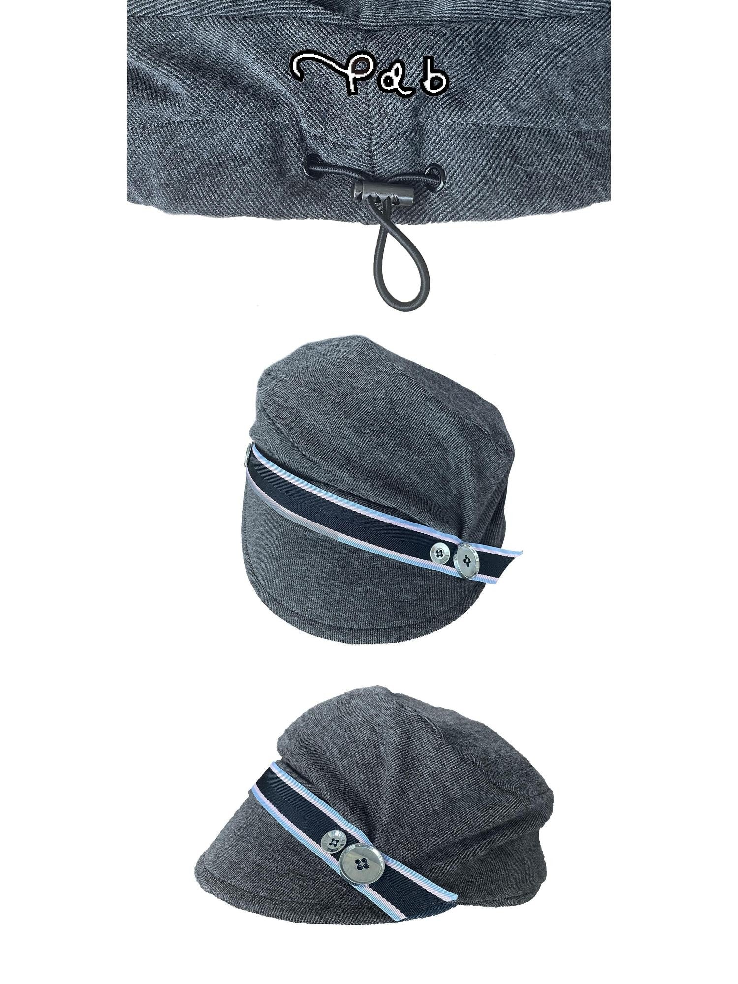 takeabreak Gray Korean Knit Button Detail Octagonal Women&