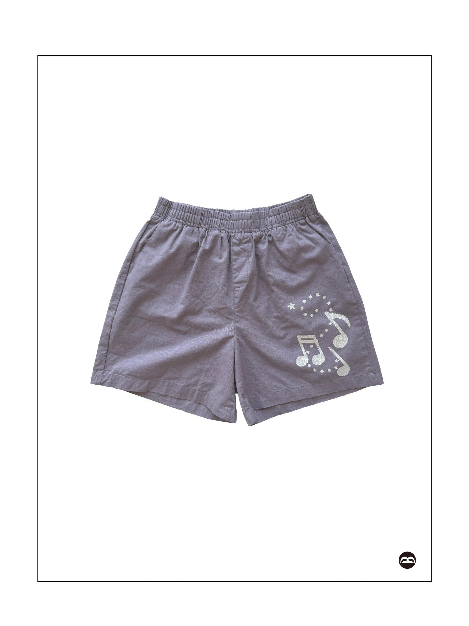takeabreak Gray Purple Silver Glitter Note Star Print Elastic Women&