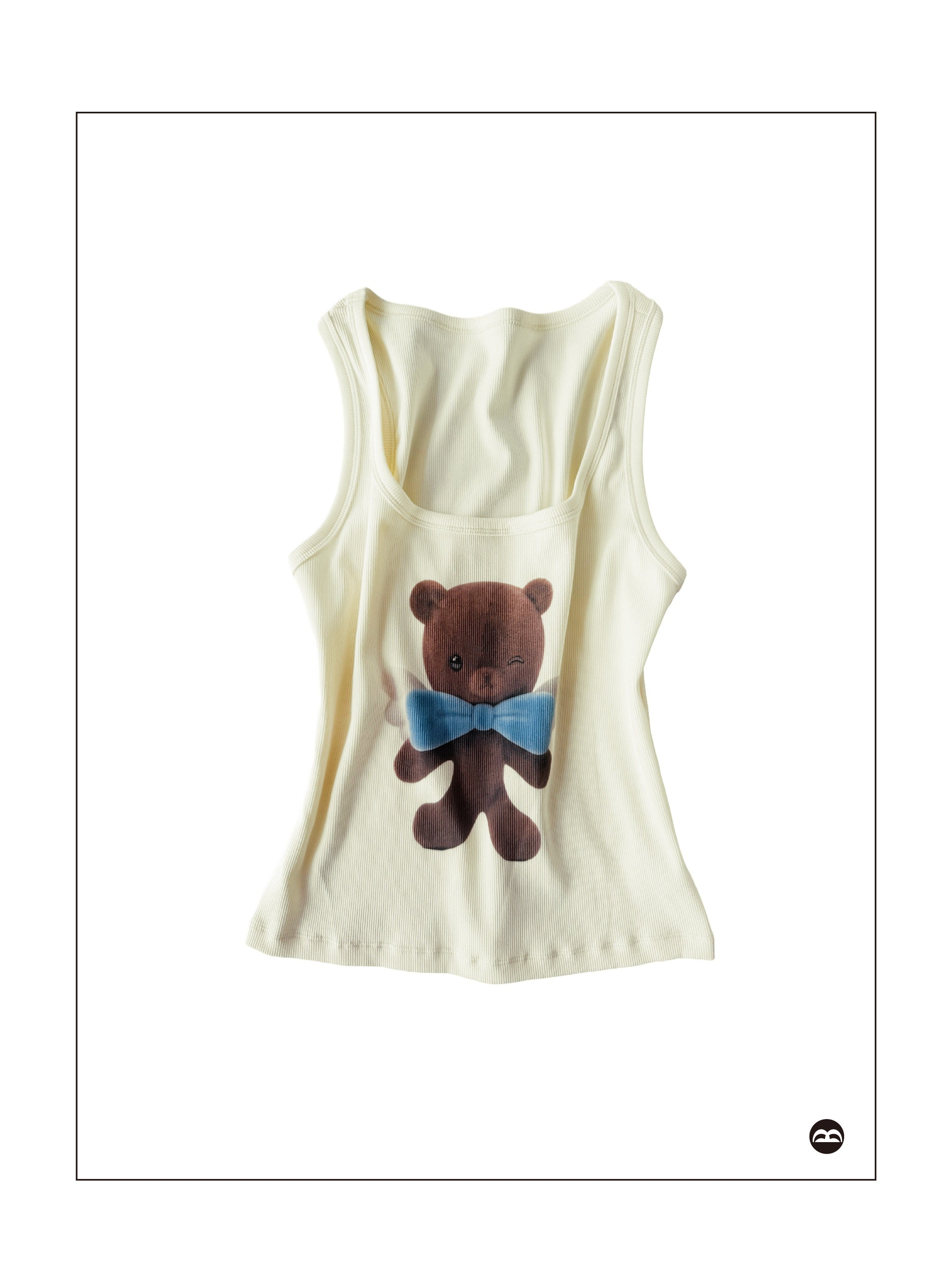 takeabreak_Light_Goose_Yellow_Bow_Angel_Bear_Inkjet_Print_U_Neck_Women&